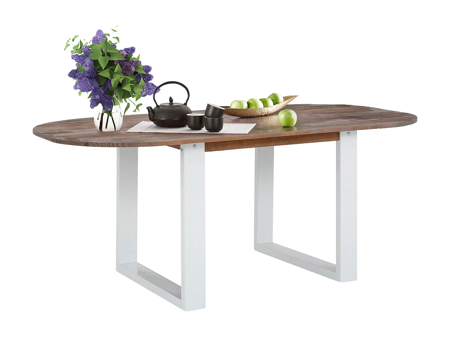 Mesa de jantar Caleb Ø110 Carvalho selvagem Preto