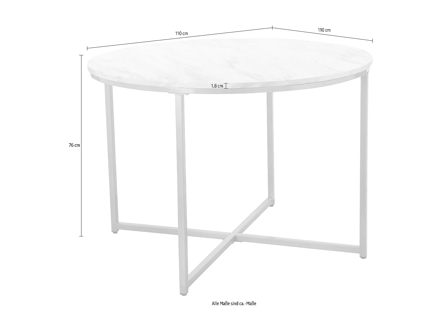 Maro | Mesa de Jantar 110 cm Mármore