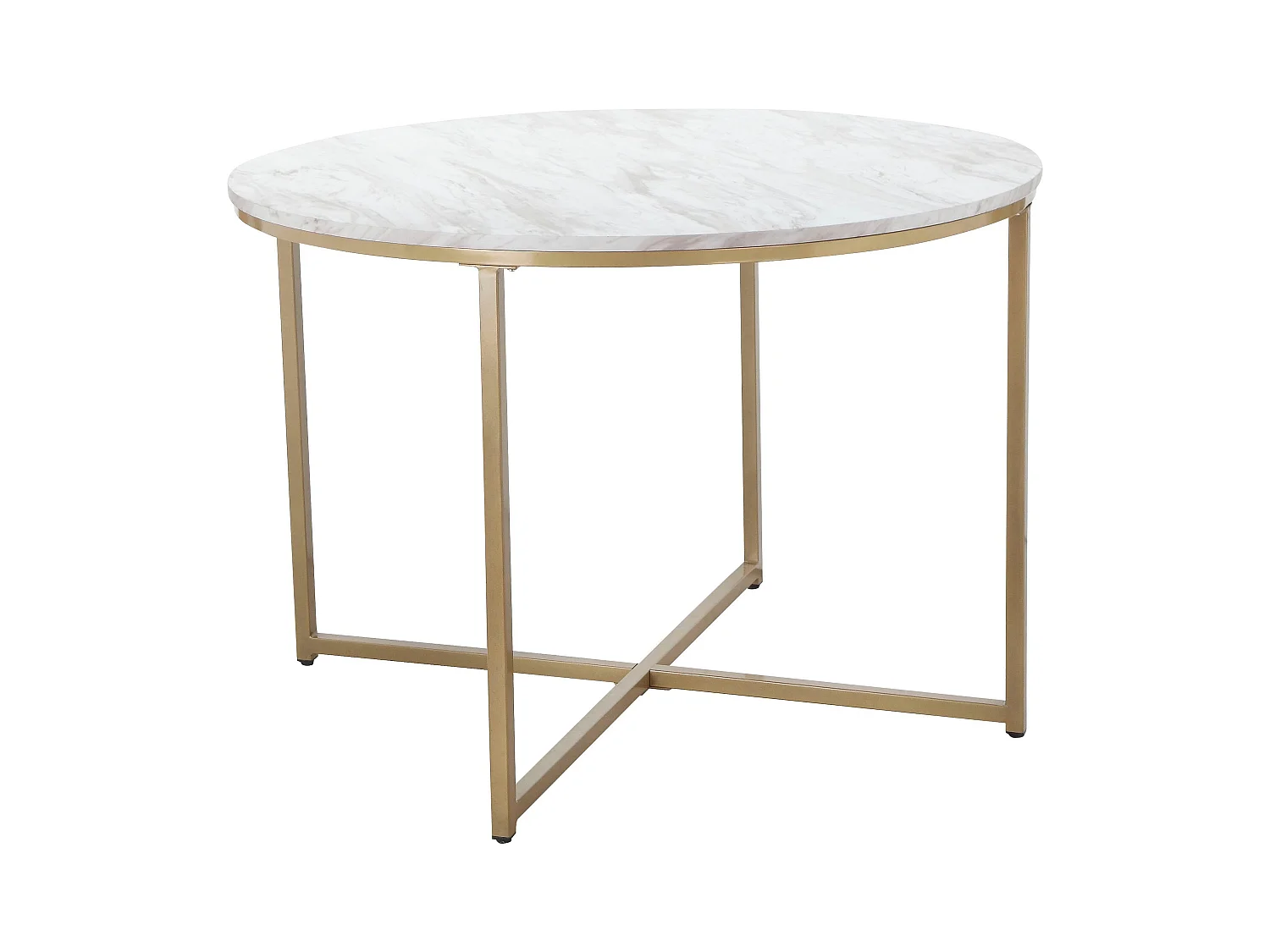 Maro|Table à manger en effet marbre doré 4 personnes D110