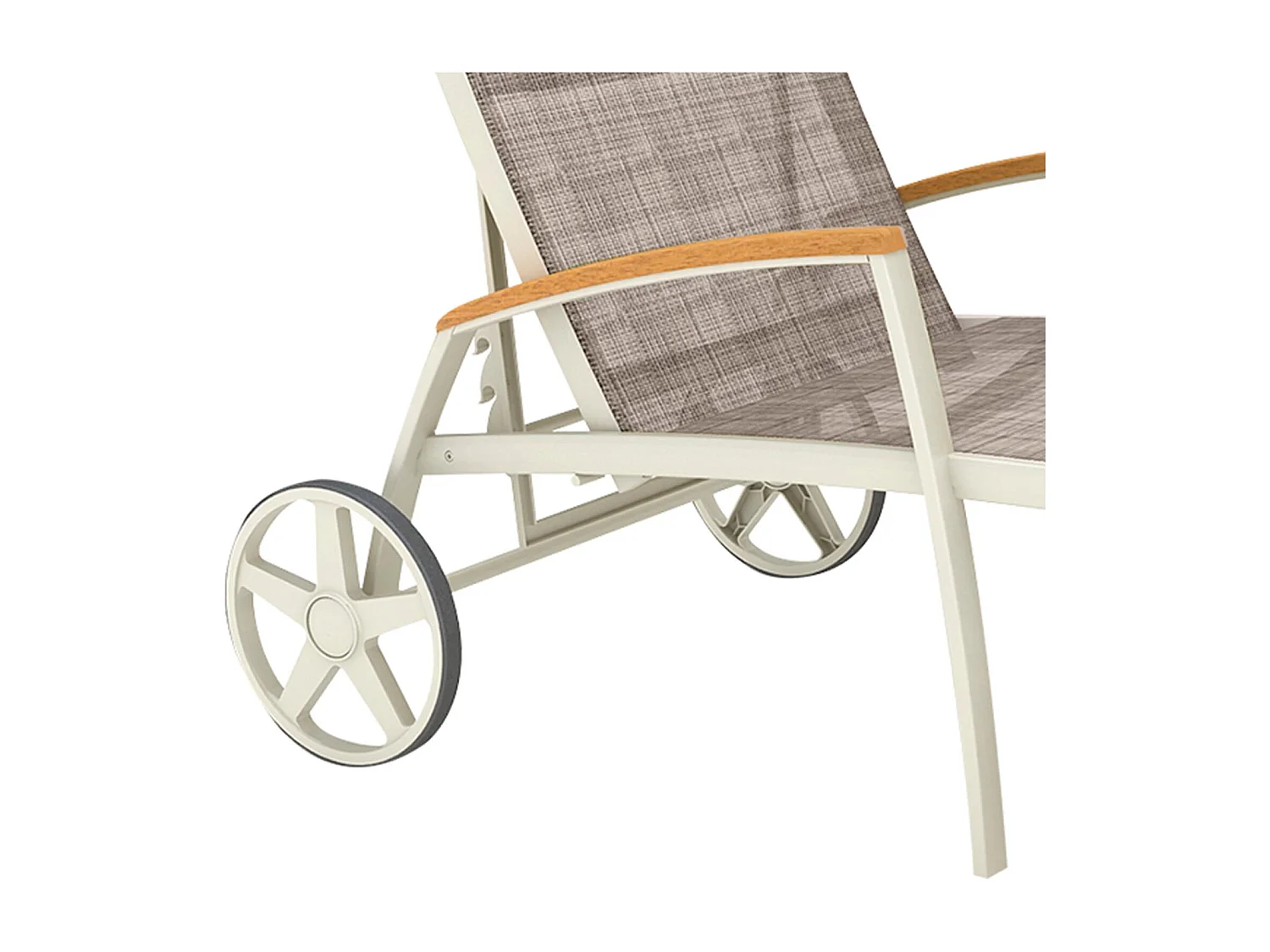 Conjunto de 2 Tumbonas de Jardín Multiposicion Chillvert Imperia 180,40x77,60x102,90 cm Aluminio y Madera Color Beige