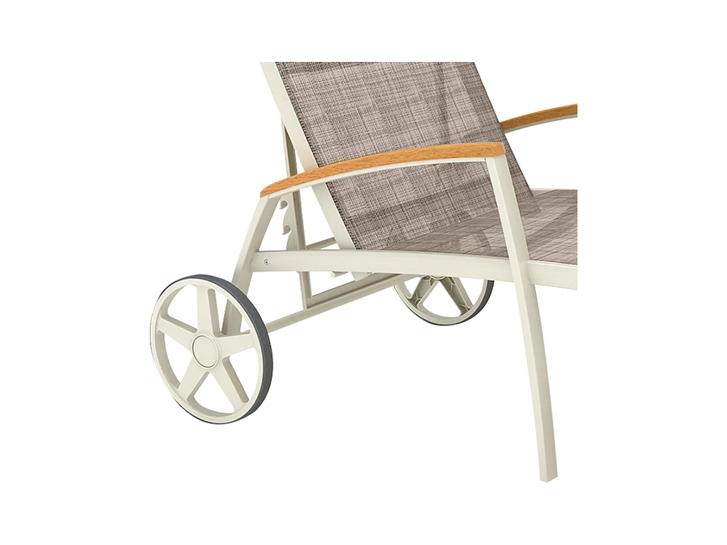 Conjunto de 2 Tumbonas de Jardín Multiposicion Chillvert Imperia 180,40x77,60x102,90 cm Aluminio y Madera Color Beige
