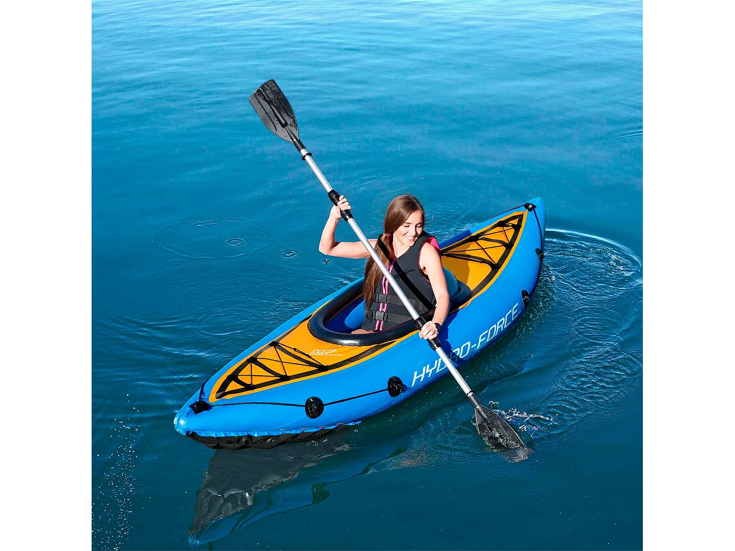 Kayak Hinchable Bestway Hydro-Force Cove Champion 275x81 cm Individual con Remo y Bomba