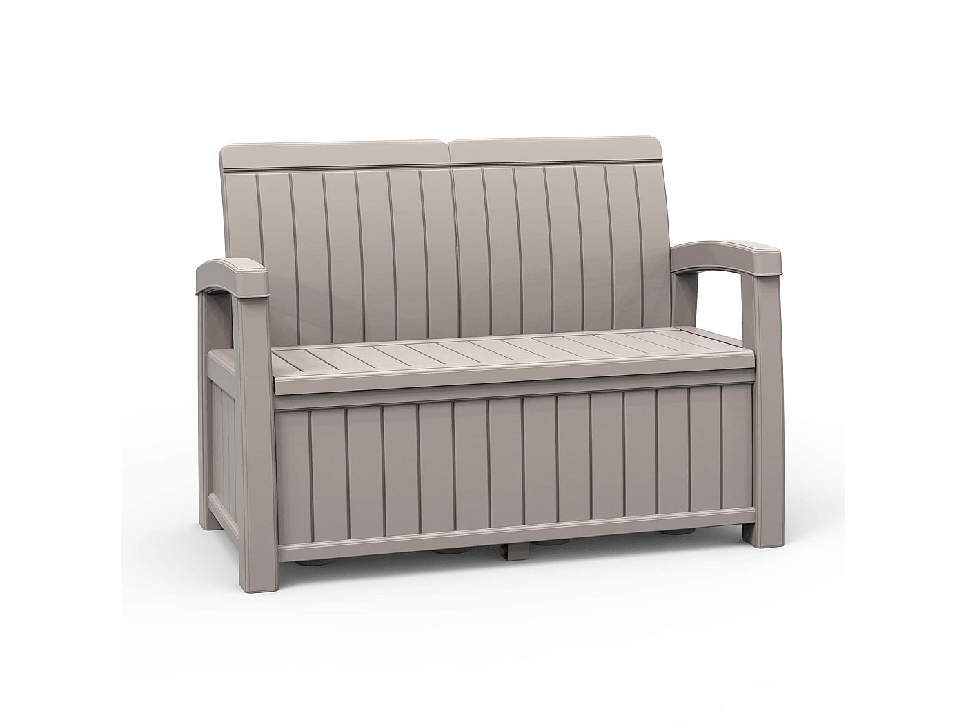 Banc Coffre en Résine pour Jardin Gardiun Vita Light Gray 124x66x90 cm