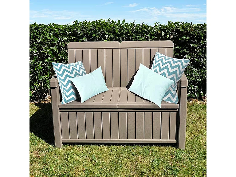 Baule Cassapanca in Resina da Giardino Gardiun Vita Light Grigio 124x66x90 cm 230 L