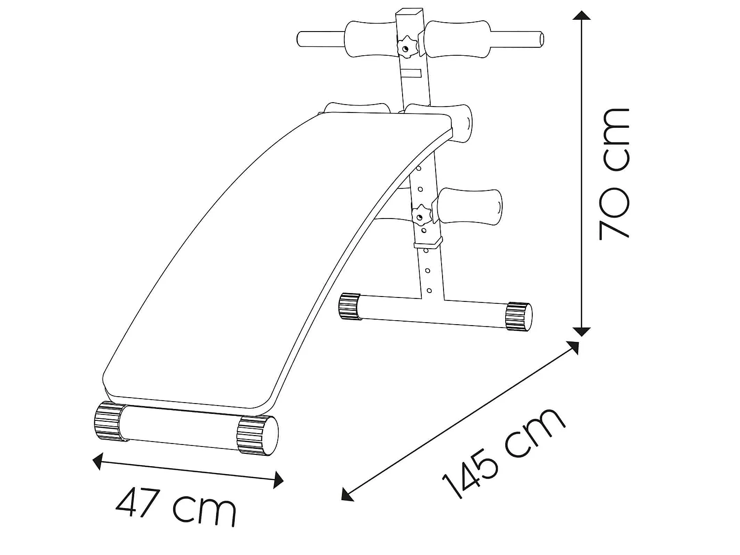 Banco de Abdominales y Musculación Keboo Fitness Serie 300 y con 5 Posiciones 145x47x70 cm