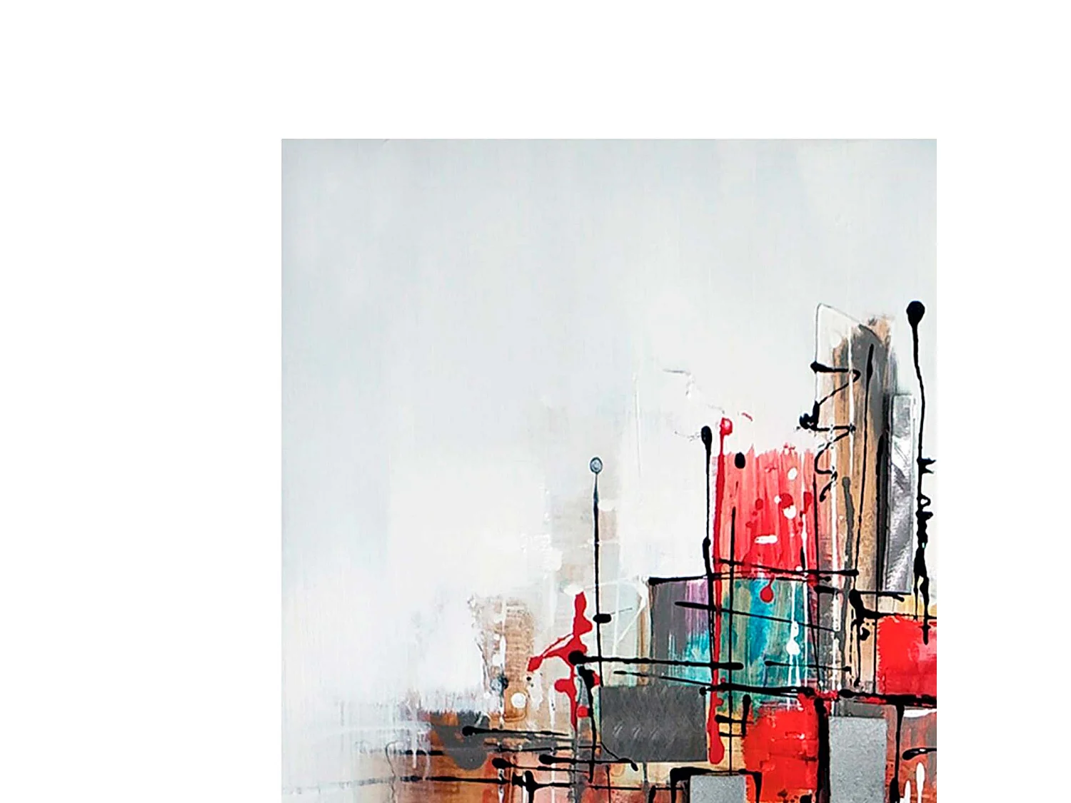 Tableau Peinture Abstraite Kuatéh 100x100 cm Collage 3D avec Aluminium