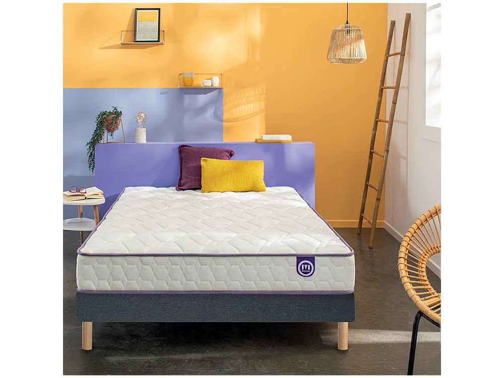 Ensemble Merinos Morning Routine - 580 Ressorts ensachés + Sommier Confort Ferme 180x200 - Double Sommier
