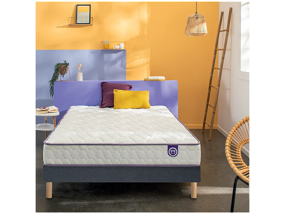 Ensemble Merinos Morning Routine - 580 Ressorts ensachés + Sommier Confort Ferme 180x200 - Double Sommier