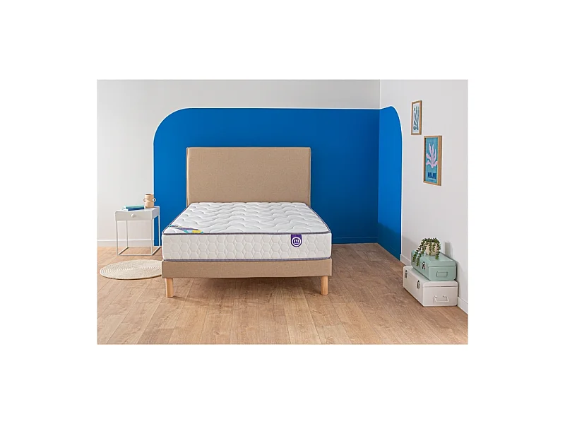 Ensemble Merinos Cosy Lit - 580 Ressorts ensachés + Sommier Confort Ferme 90x200