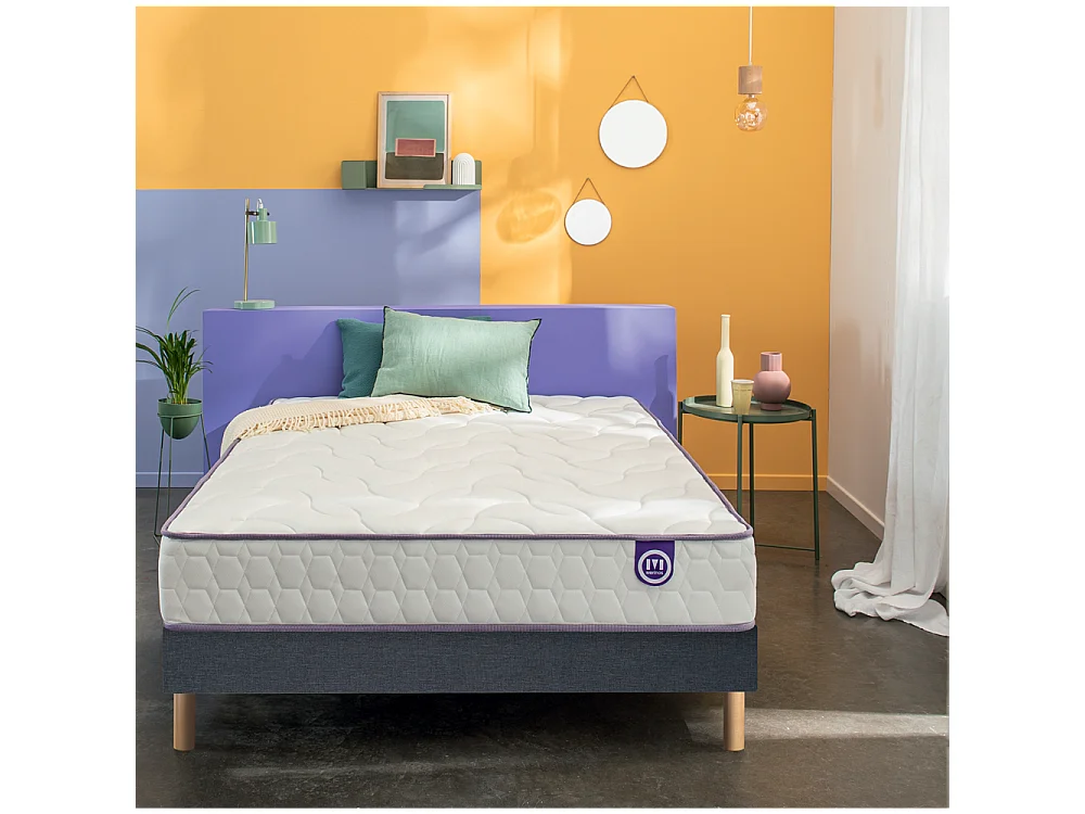 Ensemble Merinos Cosy Lit - 580 Ressorts ensachés + Sommier Confort Ferme 90x200