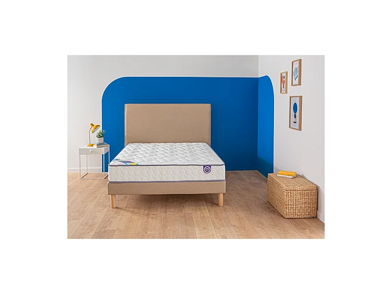 Ensemble Merinos Morning Routine - 580 Ressorts ensachés + Sommier Confort Ferme 140x190