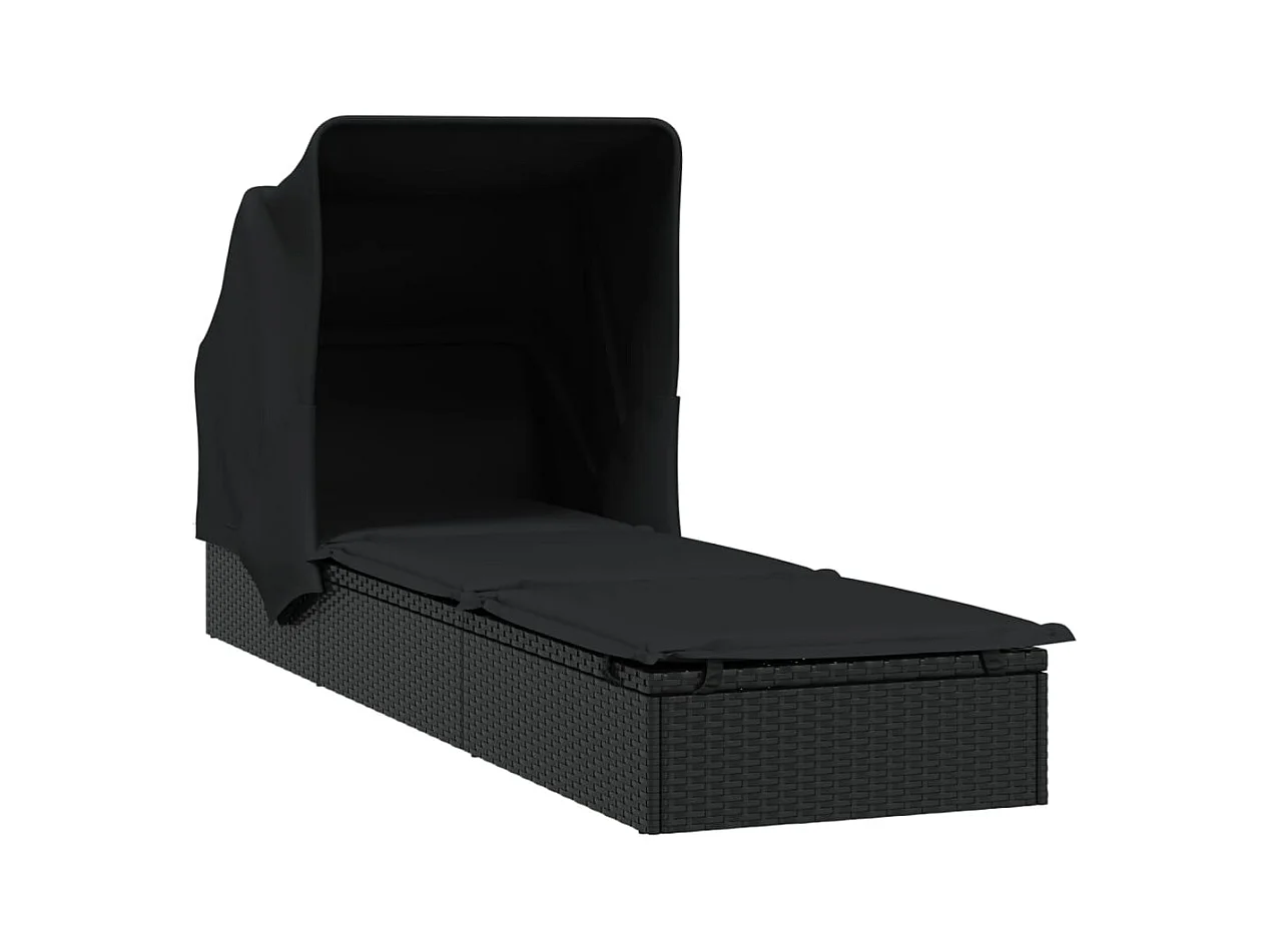 Transat chaise longue bain résine noire 213 x 63 x 97 cm 02_0012209