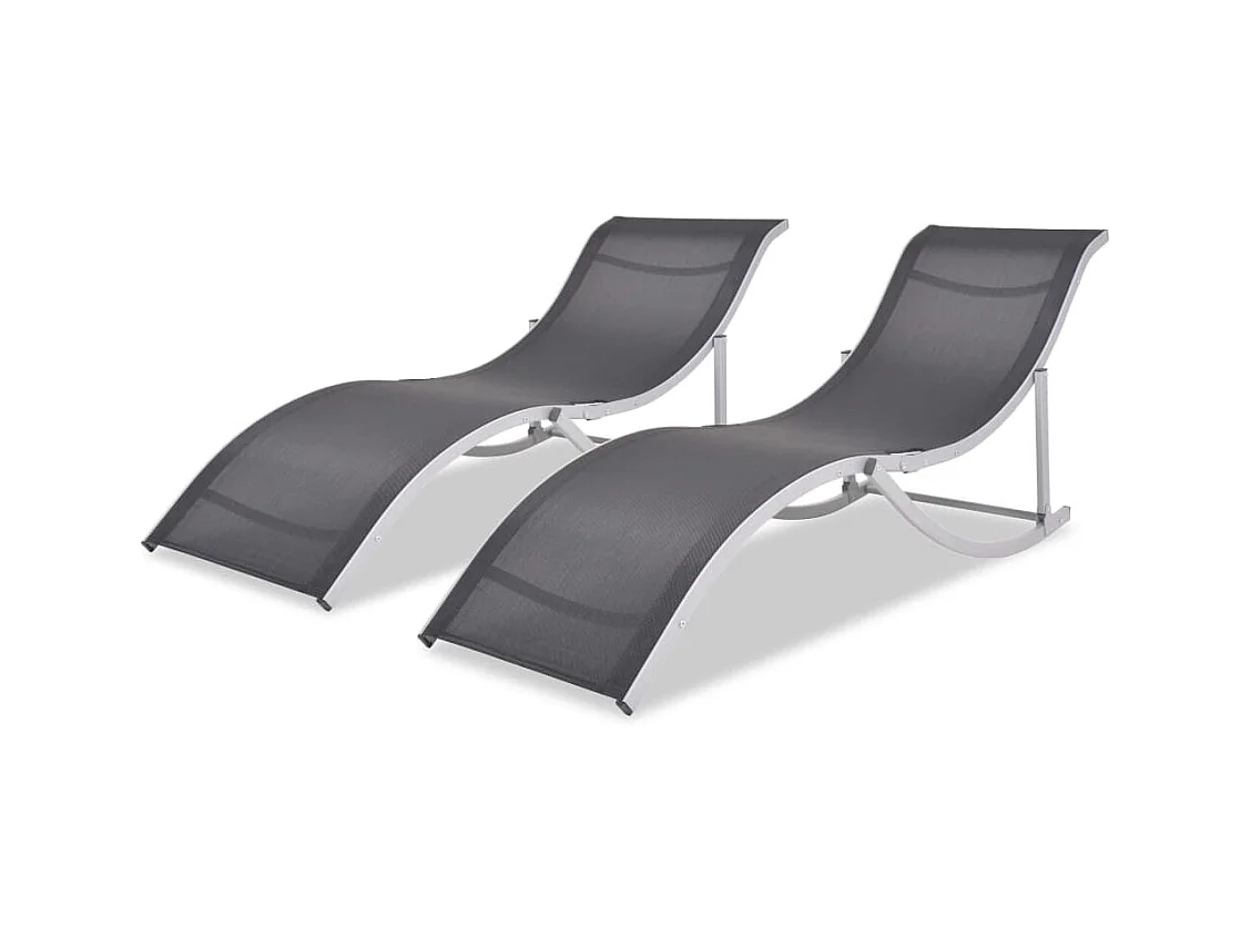 Lot de deux chaises aluminium 159 x 60 x 62 cm 02_0011961