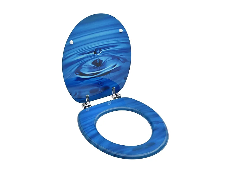 Tapa de inodoro asiento de inodoro con tapa de MDF azul gotas de agua 02_0002928