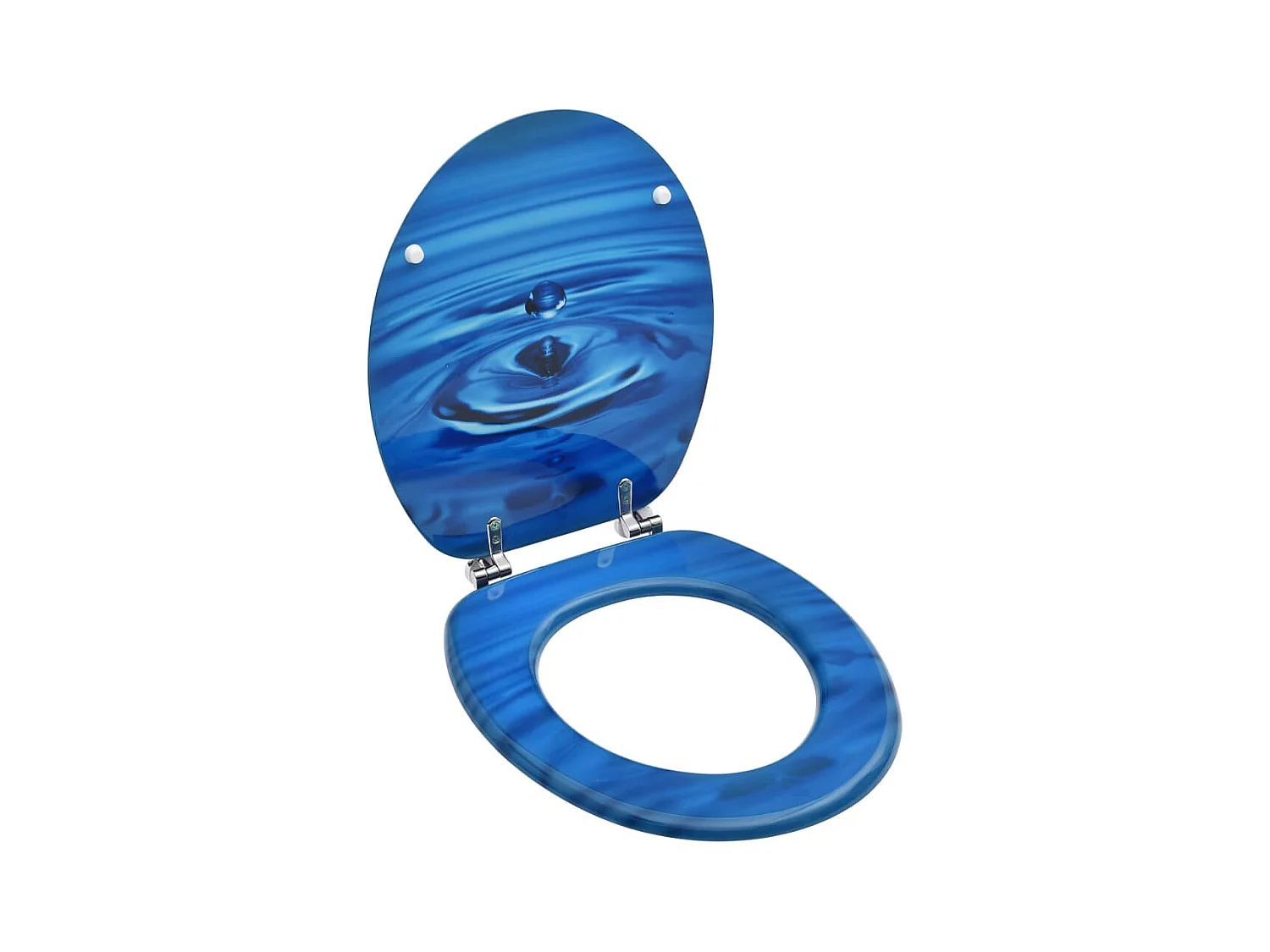 Sedile WC copriwater con coperchio in MDF blu gocce d'acqua 02_0002928