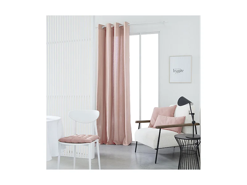 Rideau panama 100% coton. Rose