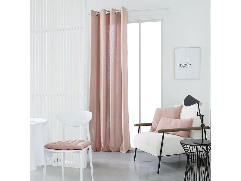 Rideau panama 100% coton. Rose