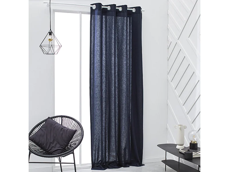 Rideau panama 100% coton. Marin