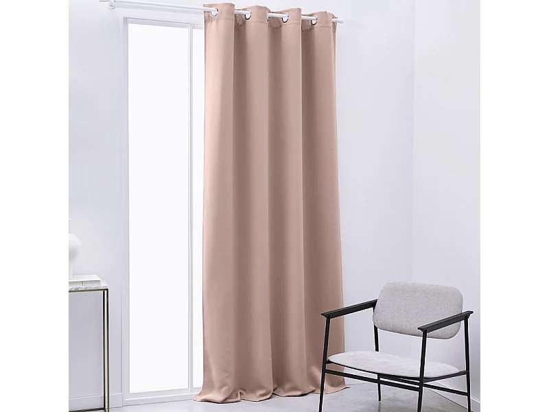Rideau en 100% polyester. Rose