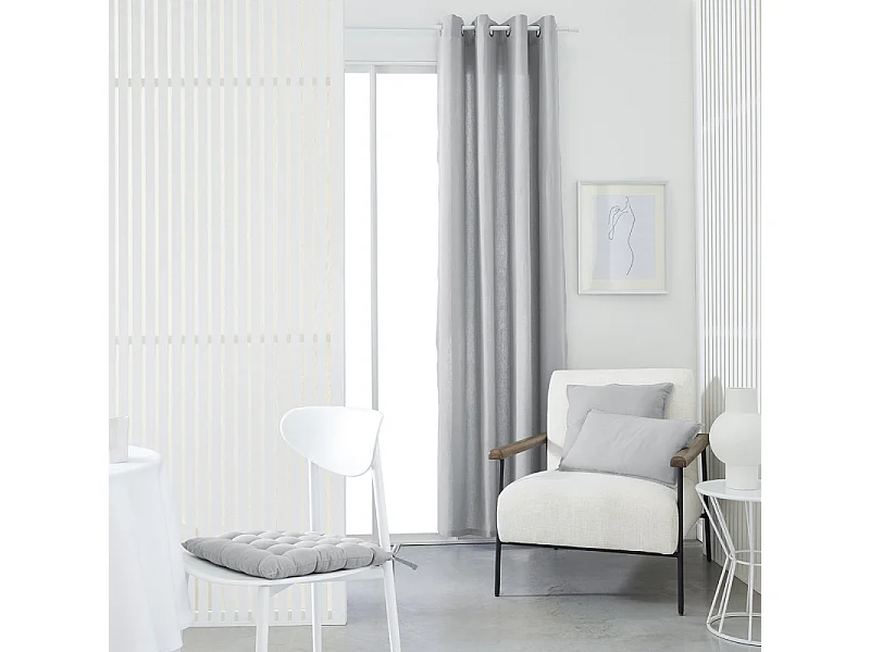 Rideau en panama 100% coton.Acier