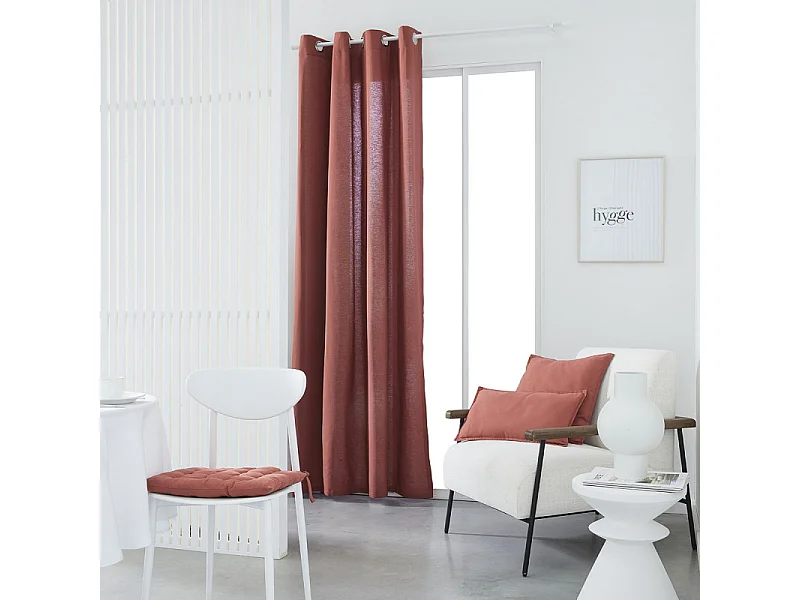 Gordijn gemaakt van 100% katoen panama. Terracotta