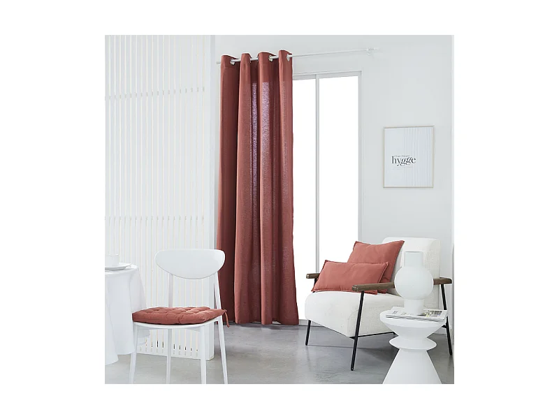 Rideau panama 100% coton. Terre cuite