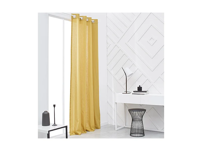 Rideau panama 100% coton.Ocre