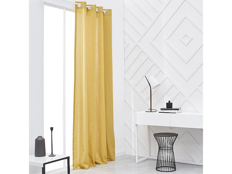 Rideau panama 100% coton.Ocre