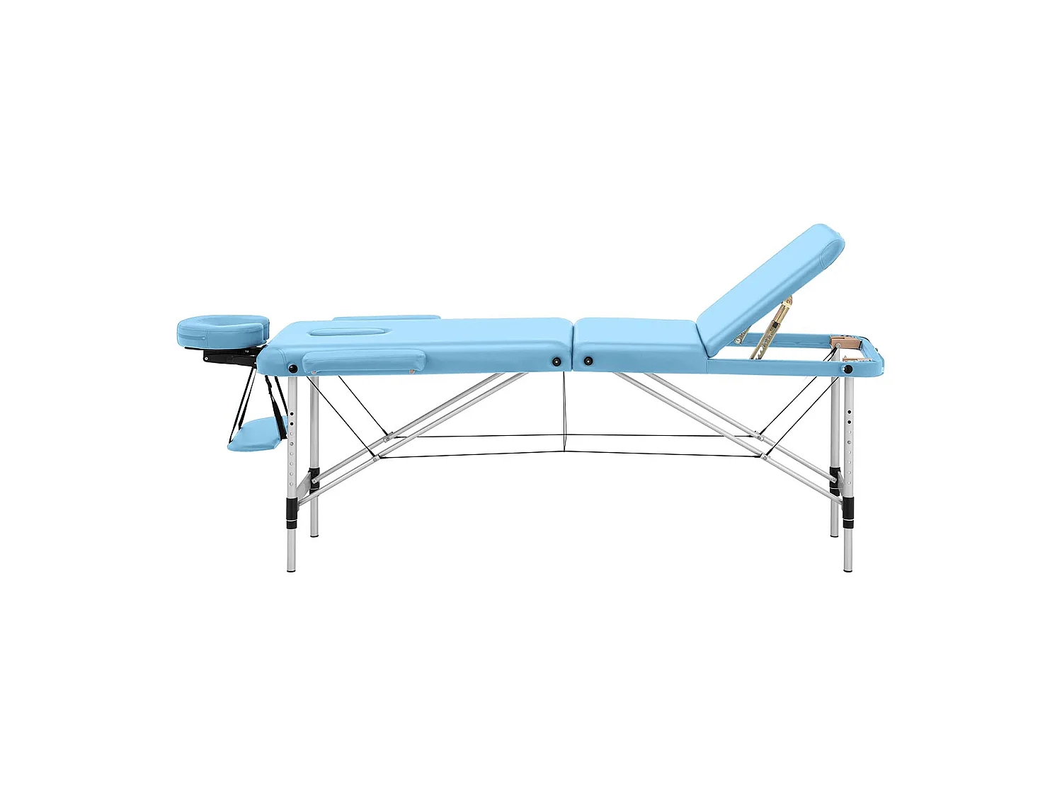 Table lit de massage pliant pliante (cadre : aluminium, revêtement : PVC, hauteur de la table : 600 - 810 mm) turquoise 14_0007742