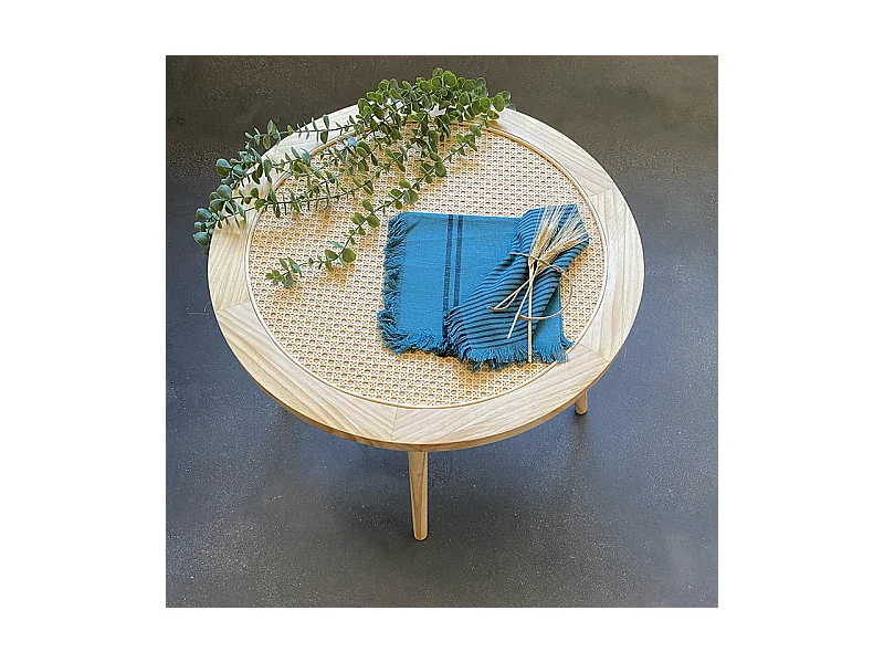 Pack 4 serviettes en coton modèle Kila Bleu