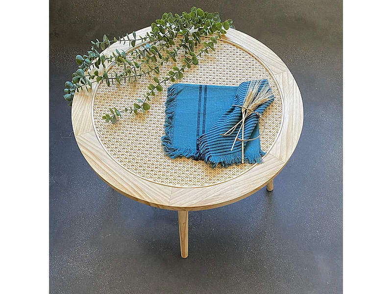 Pack 4 serviettes en coton modèle Kila Bleu