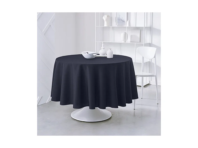 100% polyester rond tafelkleed in effen kleuren. Diameter 180cm Marine