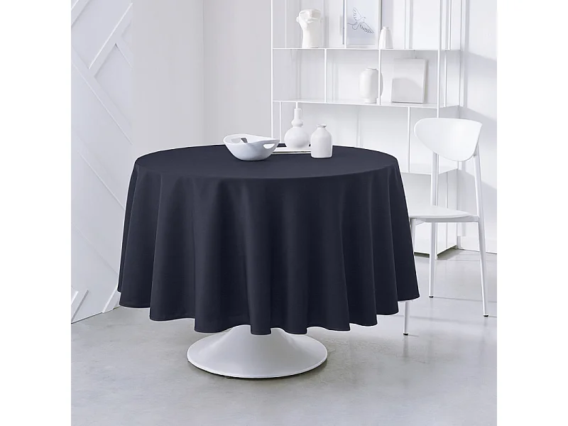 100% polyester rond tafelkleed in effen kleuren. Diameter 180cm Marine