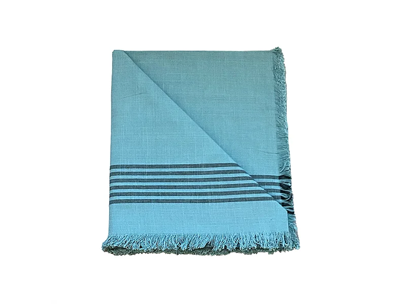 Kila Blauw katoenen tafelkleed 140x200cm