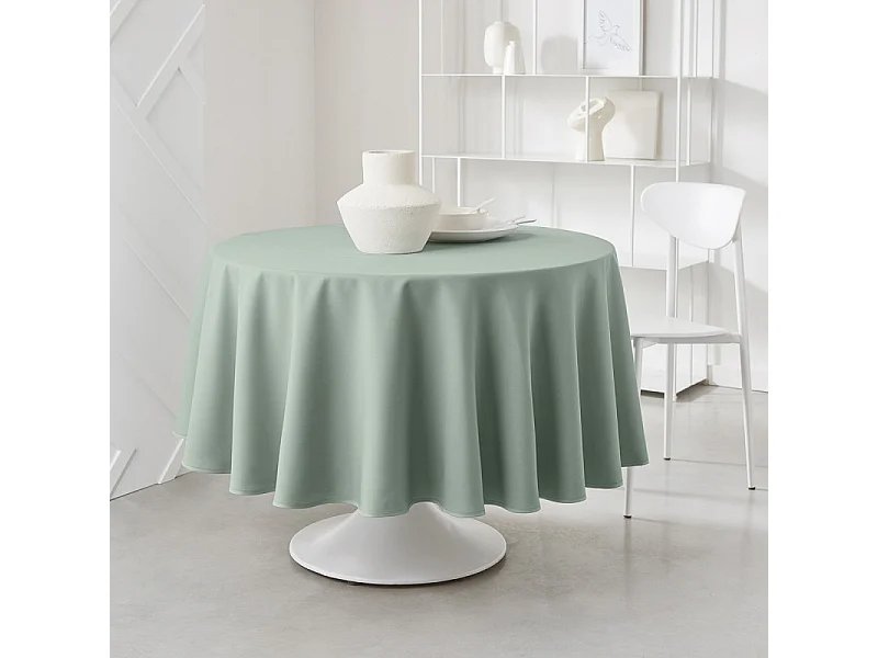 Douceur D'Intérieur Tovaglia Rotonda Linea – Diametro 180 Cm, Poliestere Antimacchia, Stampa Elegante