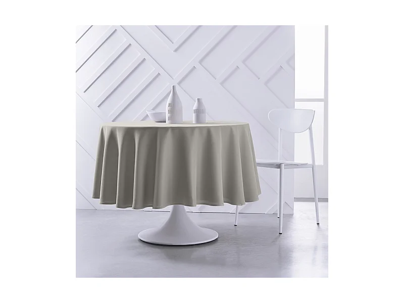 100% polyester rond tafelkleed in effen kleuren. Diameter 180cm Linnen