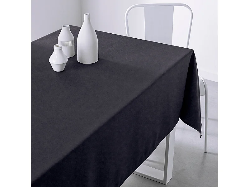 100% polyester rechthoekig tafelkleed in effen kleuren. Afmeting: 150x250cm Charcoal