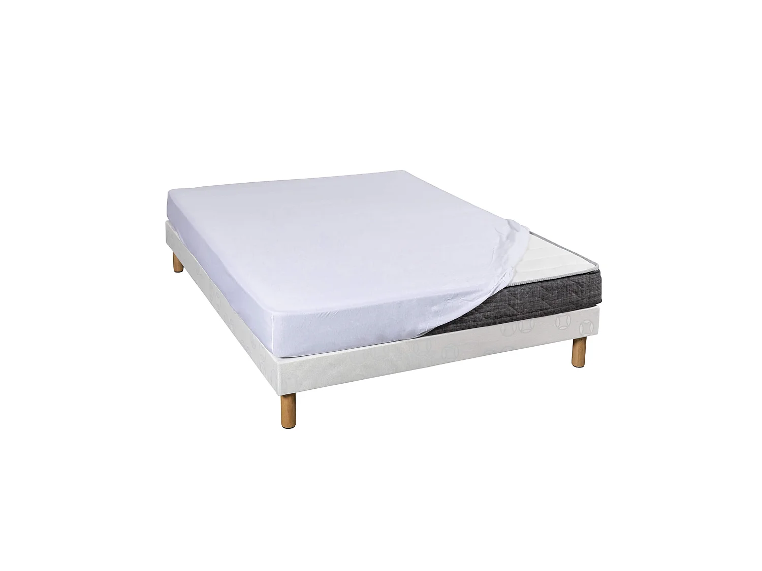 Drap housse jersey blanc bonnet 30 cm 100% coton 80x200