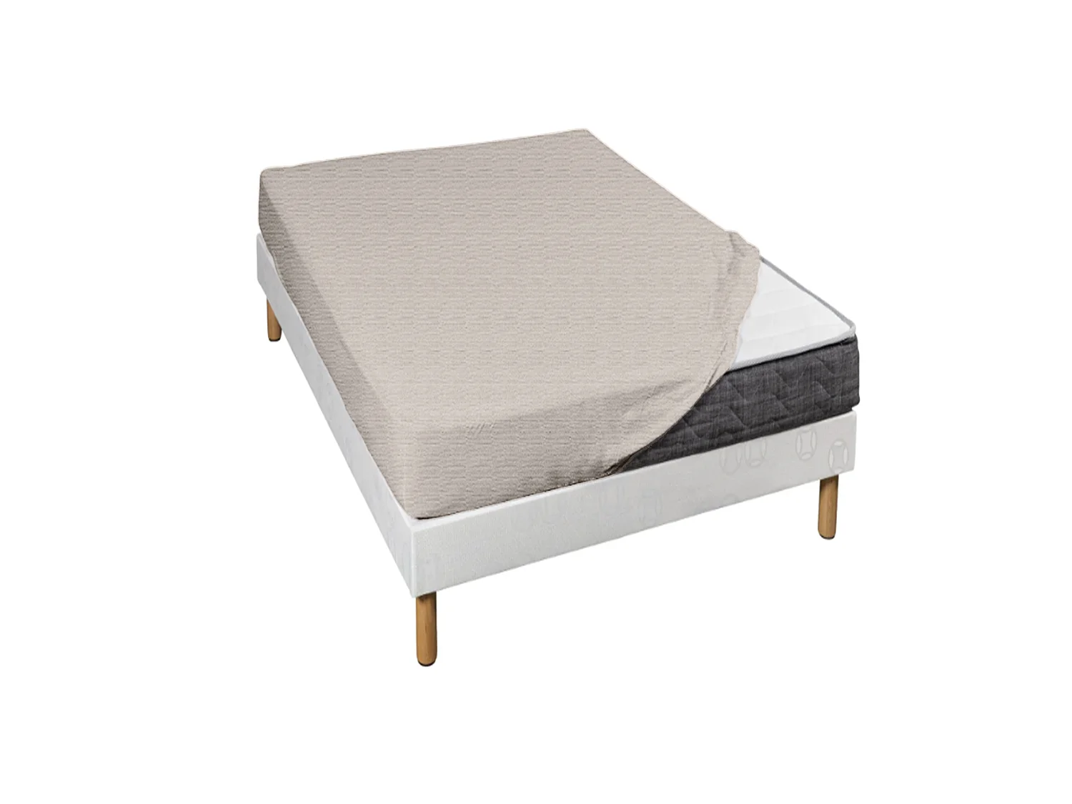 Drap housse jersey taupe chiné bonnet 30 cm 70x200