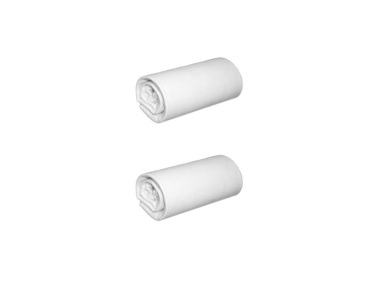 Lot de 2 draps housse jersey blanc bonnet 40 cm 180x190/200