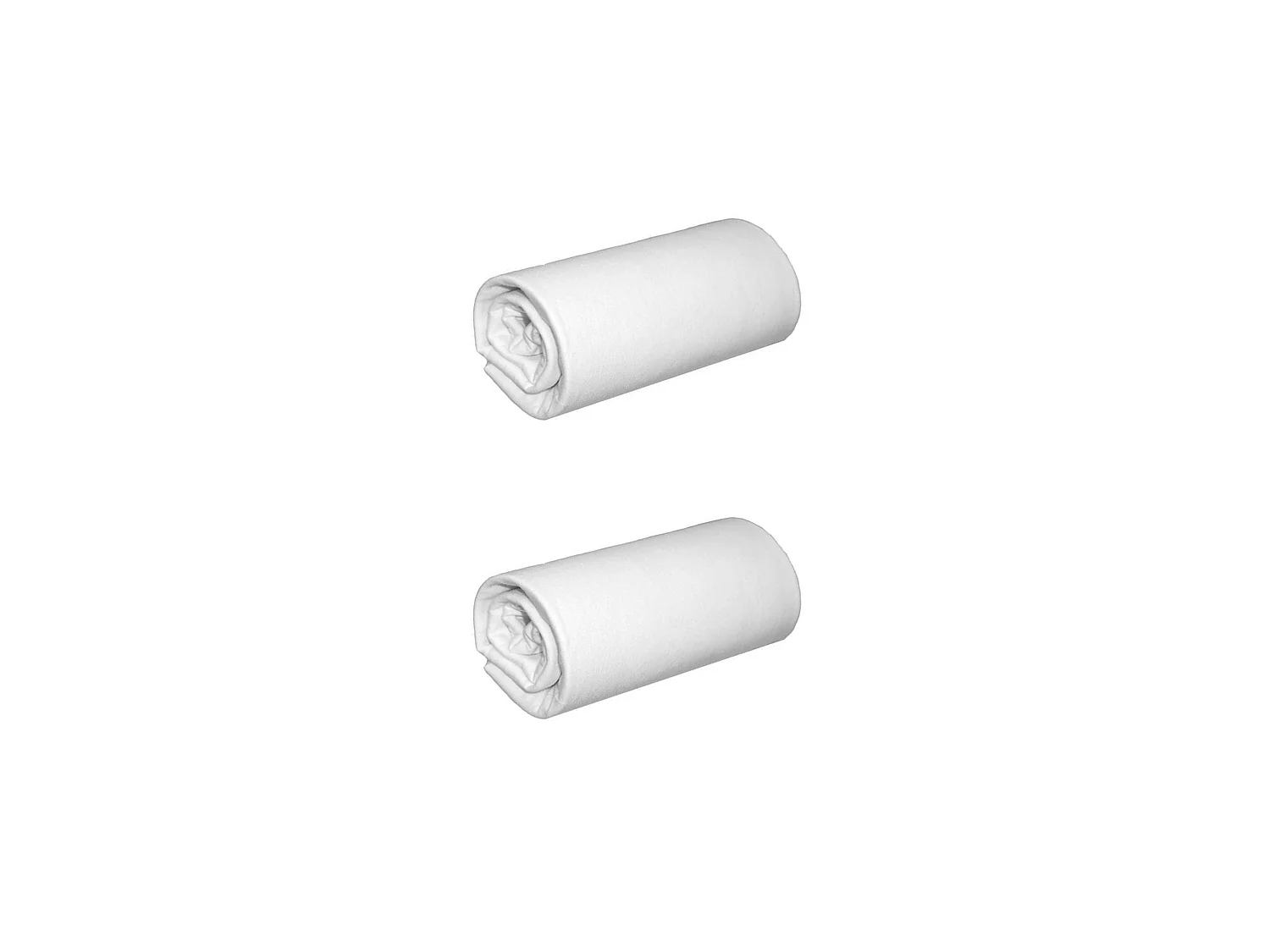 Lot de 2 draps housse jersey blanc bonnet 40 cm 180x190/200
