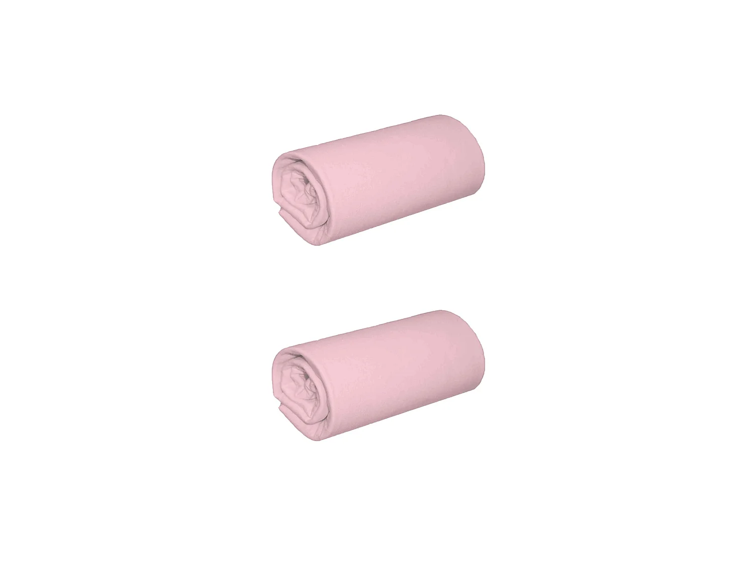 Lot de 2 draps housse jersey rose thé bonnet 40 cm 160x190/200