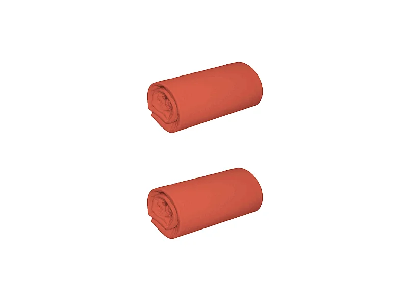 Lot de 2 draps housse jersey orange terracotta bonnet 40 cm 180x190/200