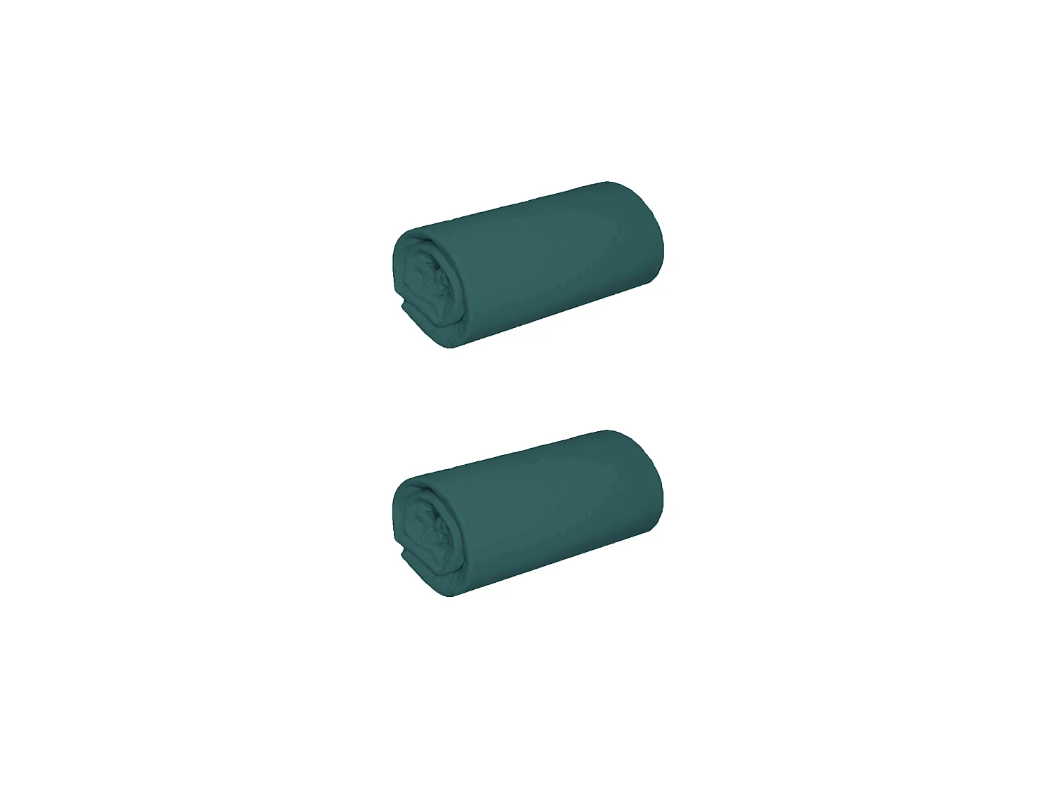 Lot de 2 draps housse jersey bleu canard bonnet 40 cm 180x190/200