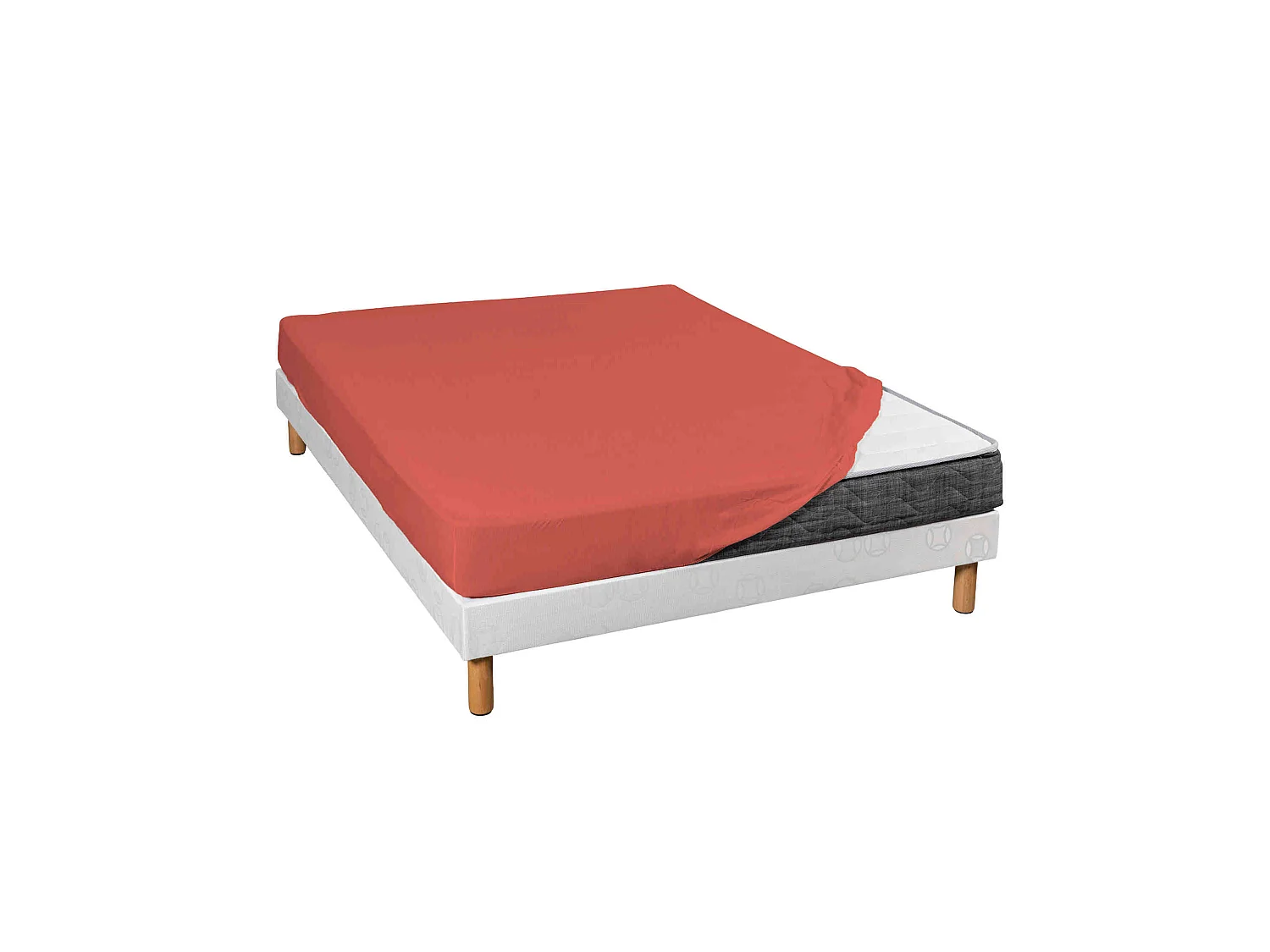 Drap housse jersey orange terracotta bonnet 30 cm 80x200