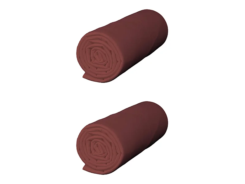 Lot de 2 draps housses jersey terre de sienne bonnet 40 cm 90x190/200