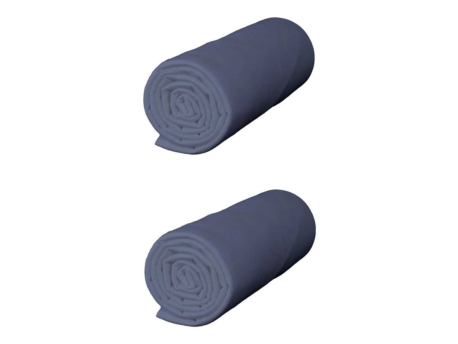 Lot de 2 draps housses jersey bleu océan bonnet 40 cm 180x190