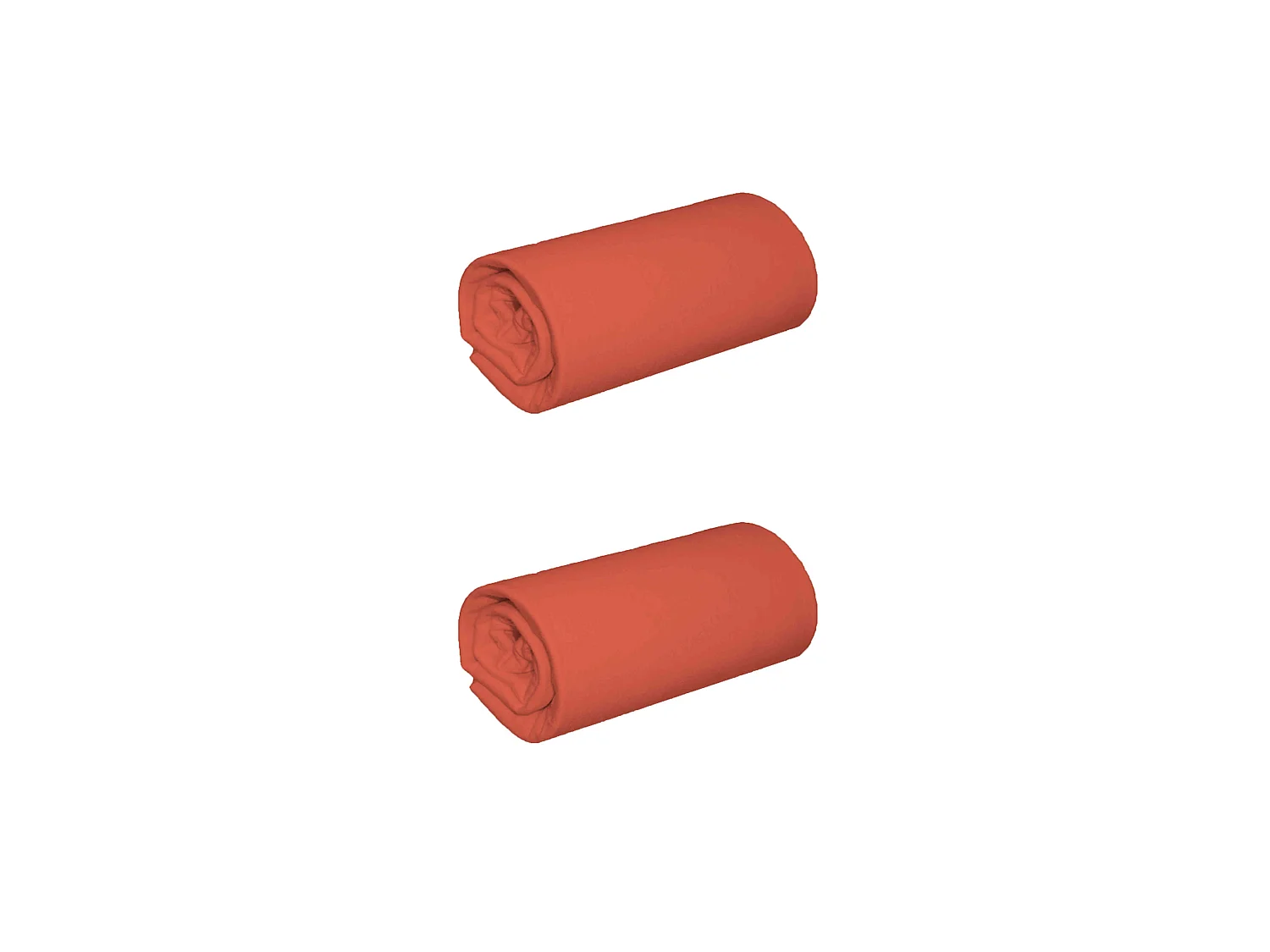 Lot de 2 draps housse jersey orange terracotta bonnet 40 cm 140x190/200