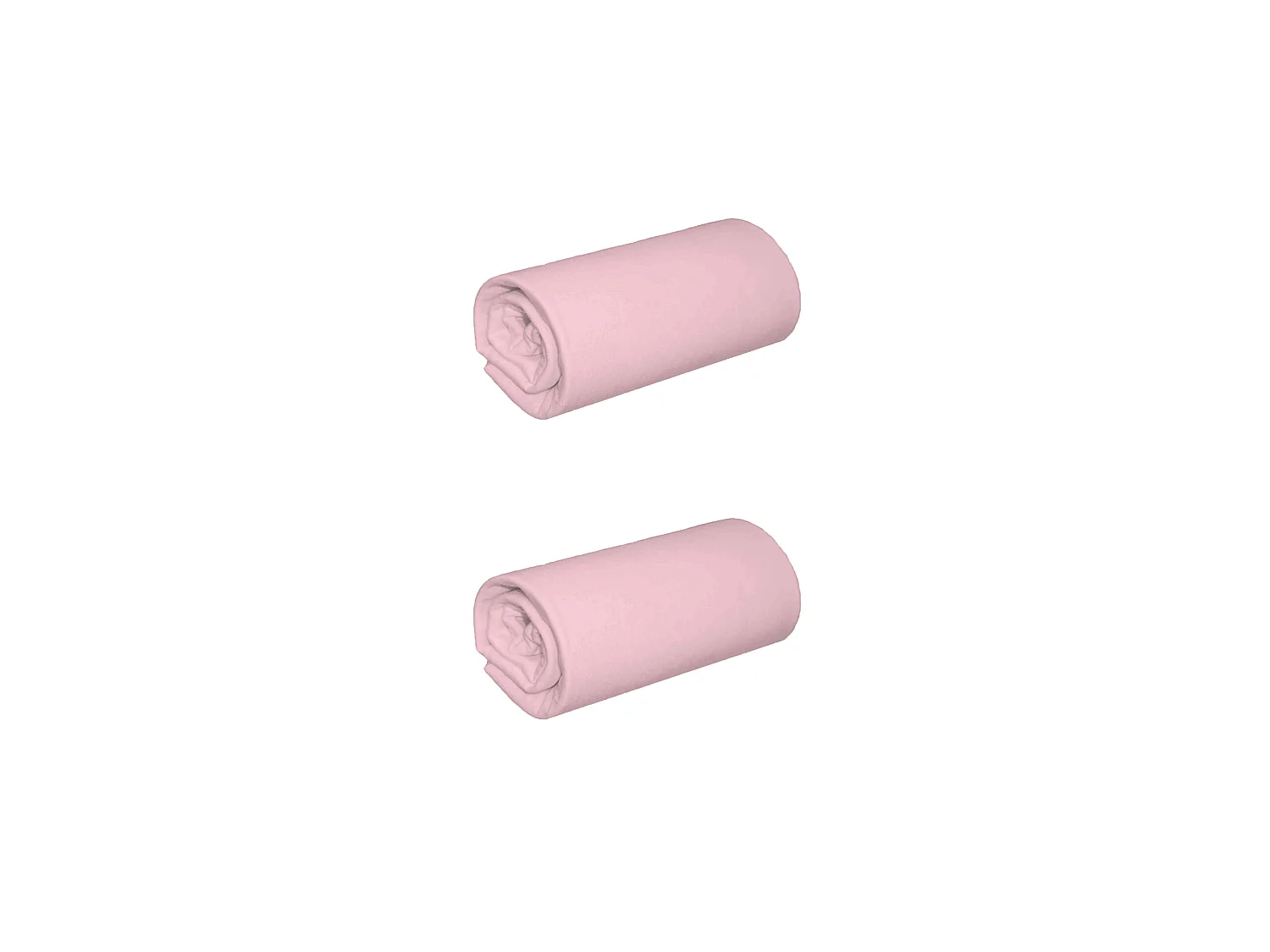 Lot de 2 draps housse jersey rose thé bonnet 40 cm 90x200