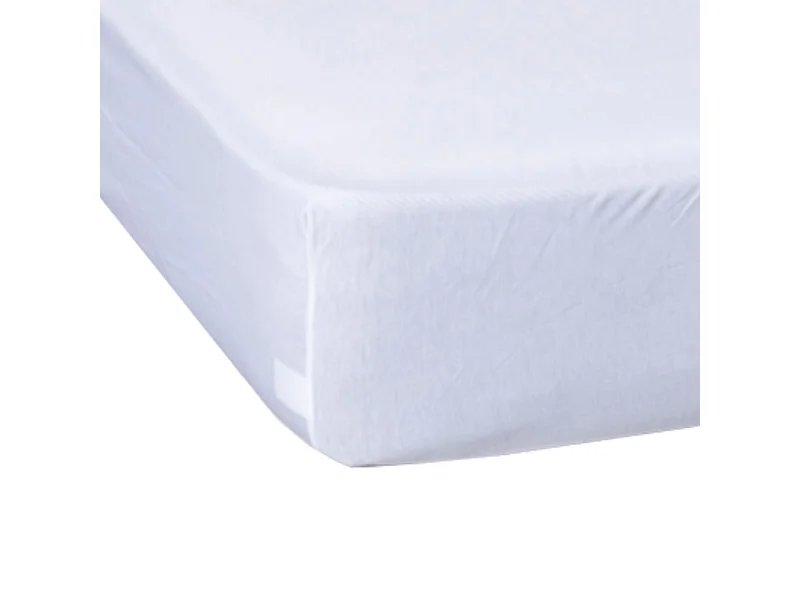 Drap housse jersey blanc bonnet 30 cm 100% coton biologique 70/80x190/200